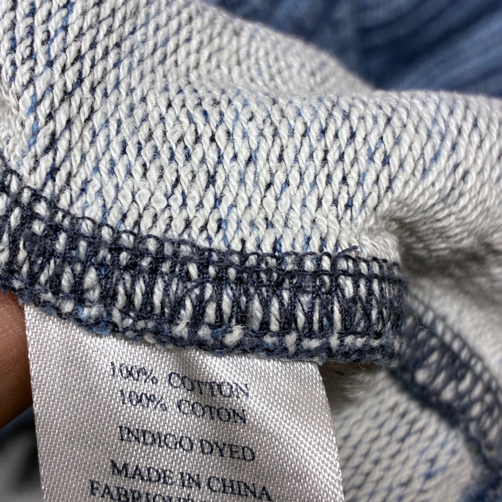 Faherty Mens XL Indigo Dyed Striped Knit Button Down Shirt Blue Long Sleeve - Picture 6 of 7